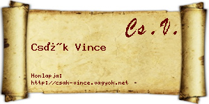 Csák Vince névjegykártya
