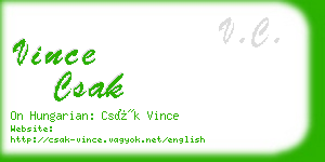 vince csak business card